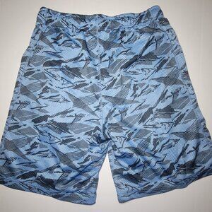 Nike Mens Baby Blue and Black Athletic Shorts with Drawstring Size Medium